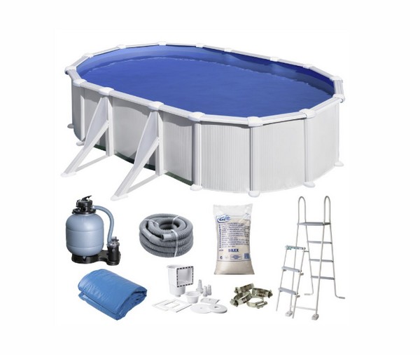 GRE swimmingpool, oval 6,10x3,75x1,32 m