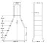 Stålstige, 1+4-trin, til delvist nedgravet pool