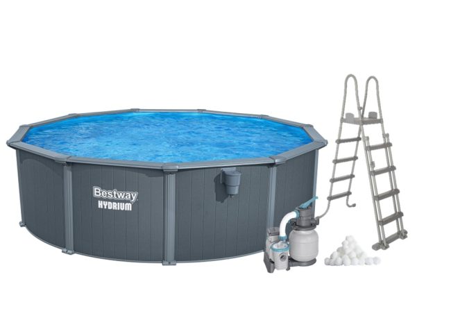 Bestway familiepool i stål Ø4,88x1,32 m.