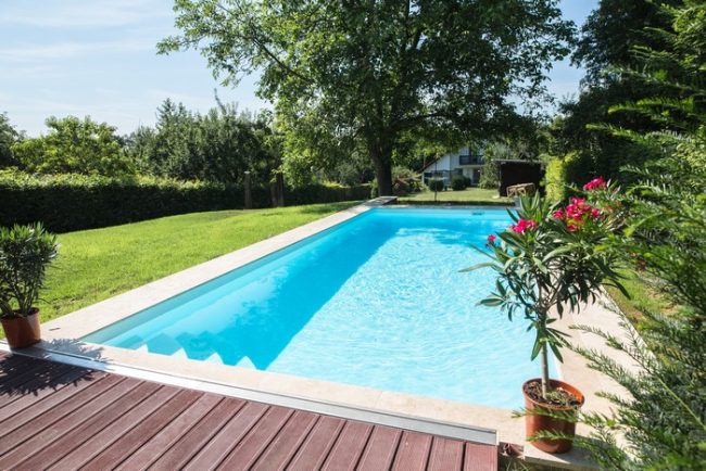 PP-pool 3,5x8x1,5 m m/hjørnetrappe + bænk (komplet poolpakke)