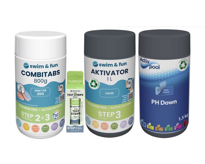 Startsaet klorfri ph combitabs aktivator teststrips